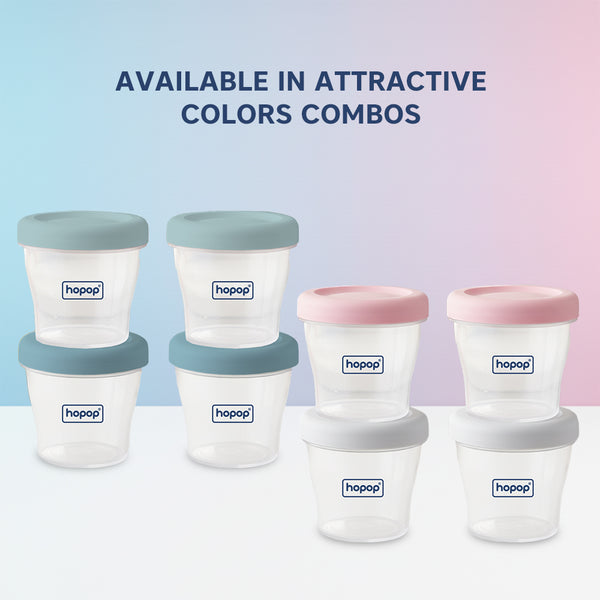 Hopop Baby Multi-Functional Food Storage Containers – Set of 4