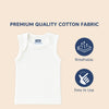 Hopop Envelope Neck Sleeveless Solid Patterned Cotton Vest - White