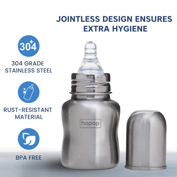 Hopop Baby Steel Feeding Bottle 120ML