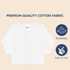 Hopop Front Open Full Sleeves Cotton Vest - White