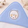 Babiano Teddy Bear Baby Hooded Towel – White & Sky Blue