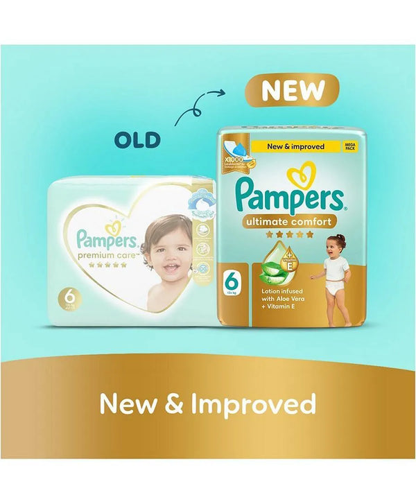Pampers Ultimate Comfort Taped Diapers Size 6 13kg+ 36 Pieces – White