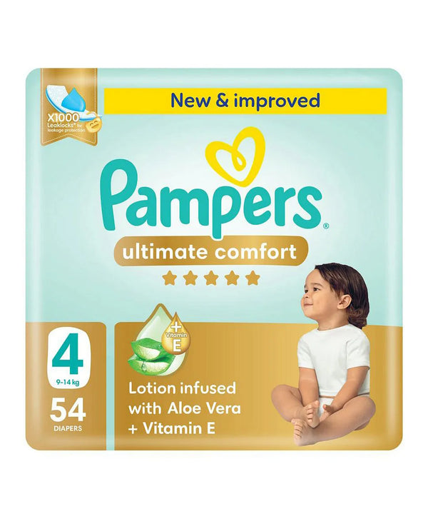 Pampers Ultimate Comfort Taped Diapers Size 4 9–14kg 54 Count – White