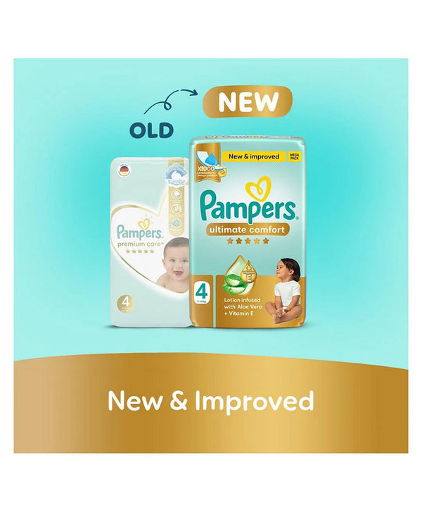 Pampers Ultimate Comfort Taped Diapers Size 4 9–14kg 54 Count – White