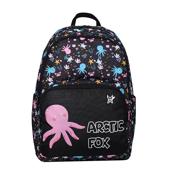 Arctic Fox Wink Octopus Kids School Backpack 21L – Black