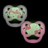 Dr. Brown's Advantage Pacifier Stage 1 0–6M Blue Glow in the Dark Pack of 2