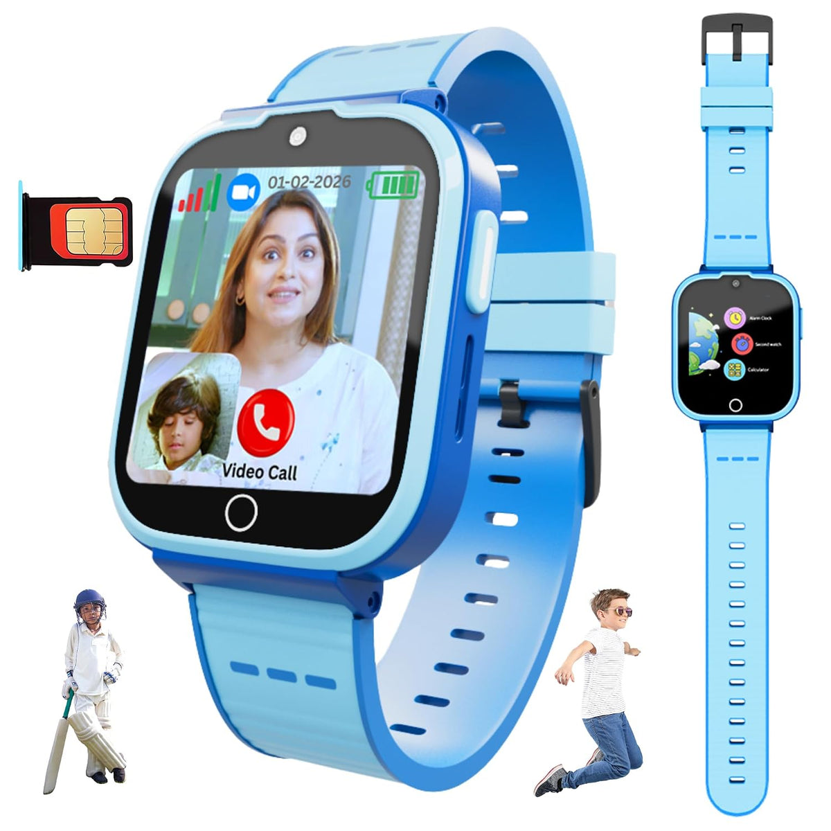 SPIKY Cyclops 4G Smart Watch 10+ Years Blue