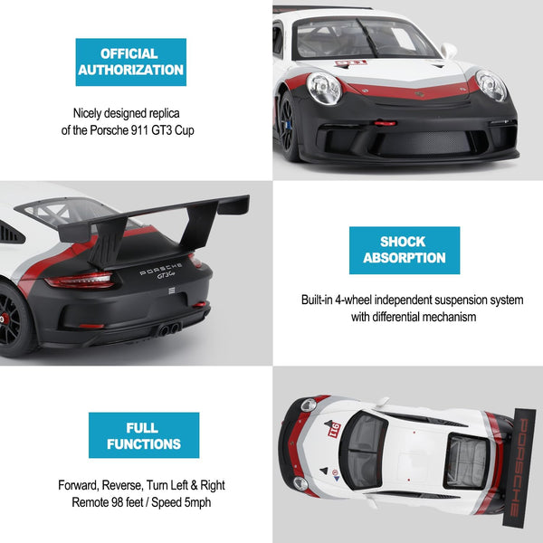 Rastar Remote Control Porsche 911 GT3 Cup Sports Scale 1/14