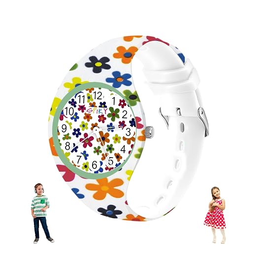 Spiky Round Casual Analog Kids Watch EVA38 3–14Y – Flower