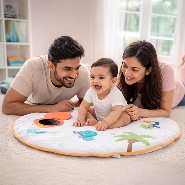 Jungle Jamboree Activity Playmat for Baby with Mirror, Crinkle & Squeaker 2+ Months