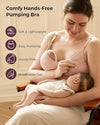 Momcozy 4 in 1 Hands-Free Pumping Bra with Fixed Padding XL Oyster Pink
