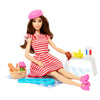 Barbie Pink Passport Paris Doll Set With Clothes & Picnic Accessories