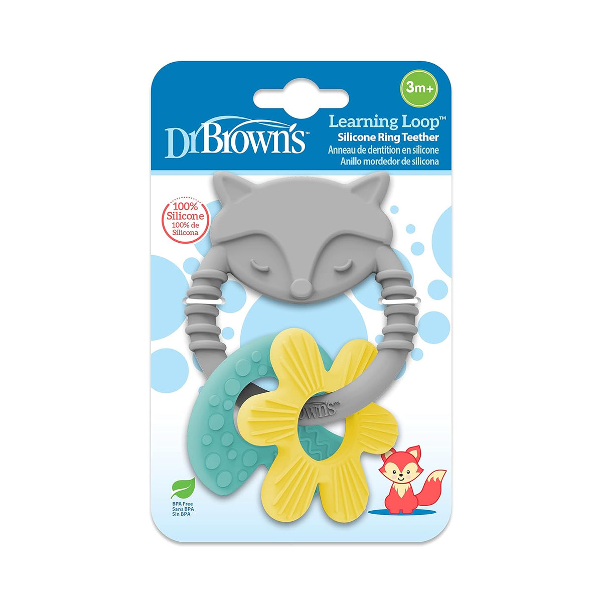 Dr Browns Learning Loop Fox Baby Teether Ring with Multiple Shapes & Textures