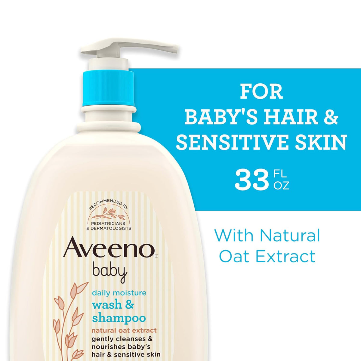Aveeno Baby Daily Moisture Wash & Shampoo 976 ml – Pump