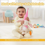 Nuluv Soft Bunny Ring Rattle Toy for Baby with Mirror & Crinkle, Early Development Sensory Toy