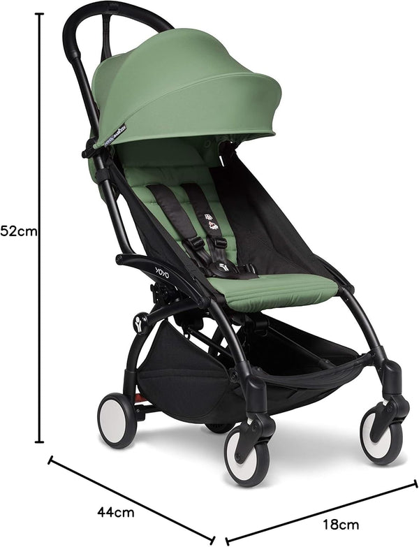 Babyzen Stroller YOYO² with 6+ Color Pack - Black Frame - Peppermint