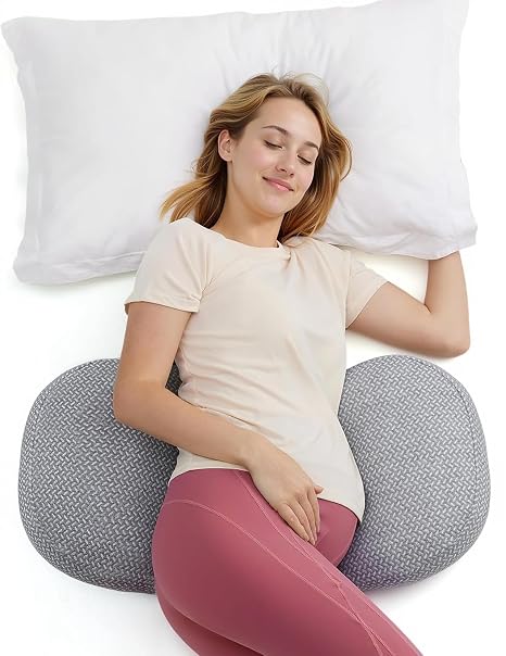 Pregnancy Pillow Momcozy W-Shaped Maternity Side Sleeper Pillow Regular – Grey