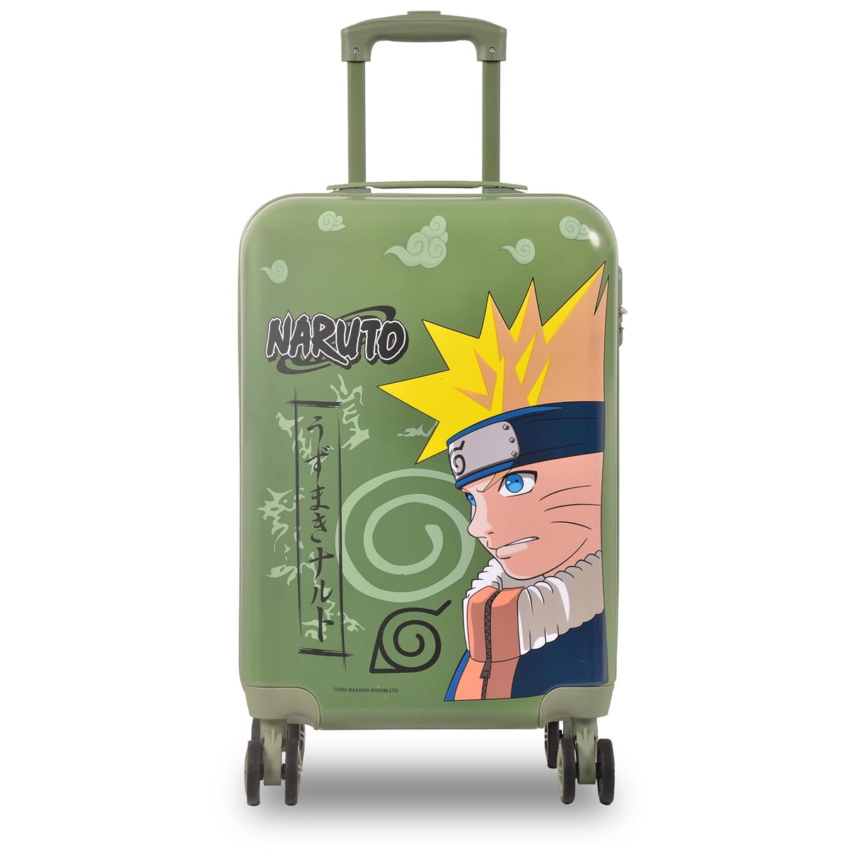 Striders Naruto Anime Kids Rolling Luggage 18 Inch Green