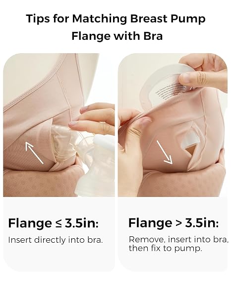 Momcozy 4 in 1 Hands-Free Pumping Bra with Fixed Padding XL Oyster Pink