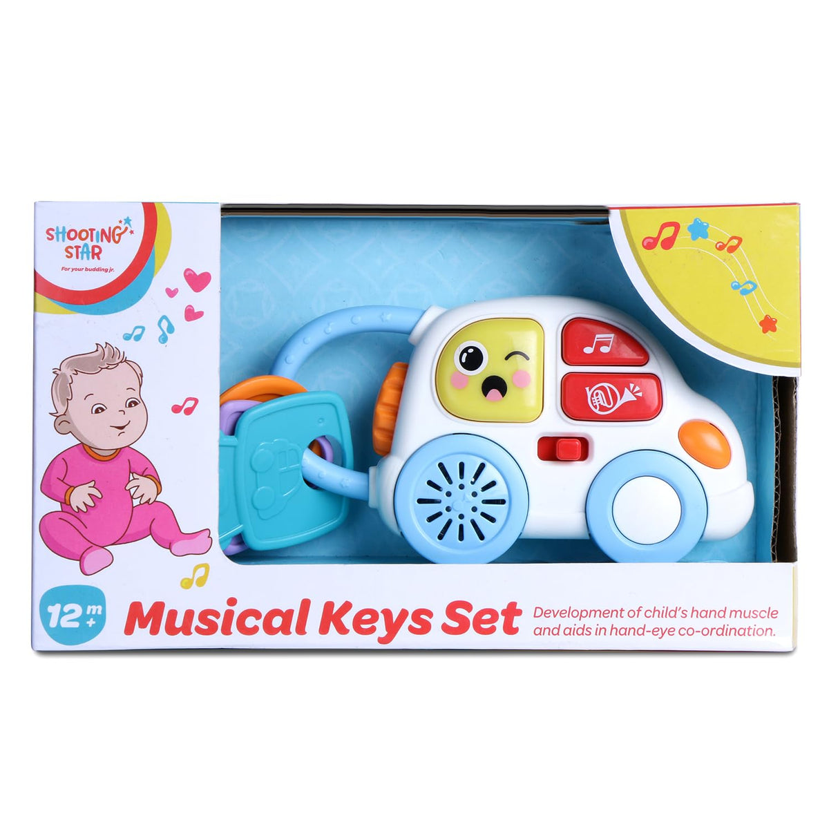 Shooting Star Musical Keys with Baby Wheel Baby Car Set 12M+