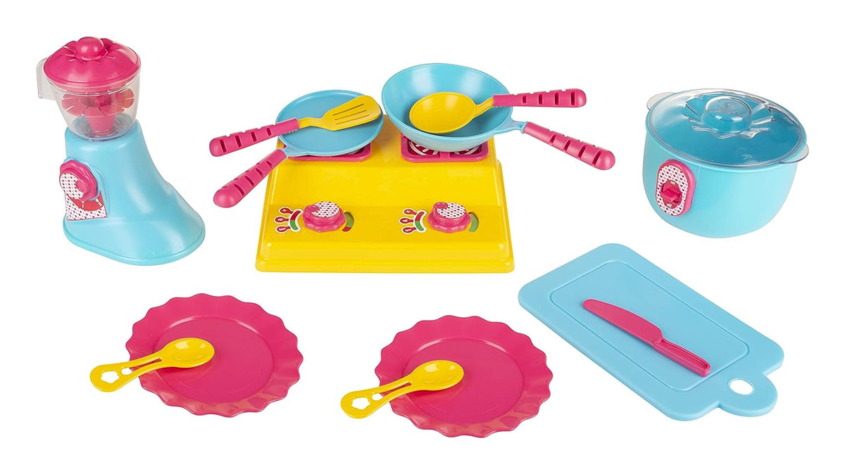 Giggles Kitchen Set Deluxe 19-Piece – Multicolor