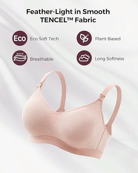 Momcozy 4 in 1 Hands-Free Pumping Bra with Fixed Padding XL Oyster Pink