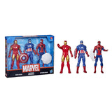 Marvel Action Figure Toy 3-Pack, 6-Inch Figures, Iron Man, Spider-Man, Captain America