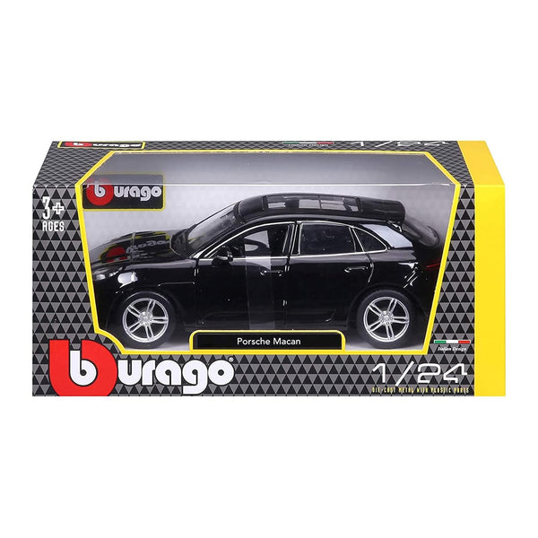 Bburago Porsche Macan Diecast Vehicle 1:24 Scale), (Model: 18-21077), Black