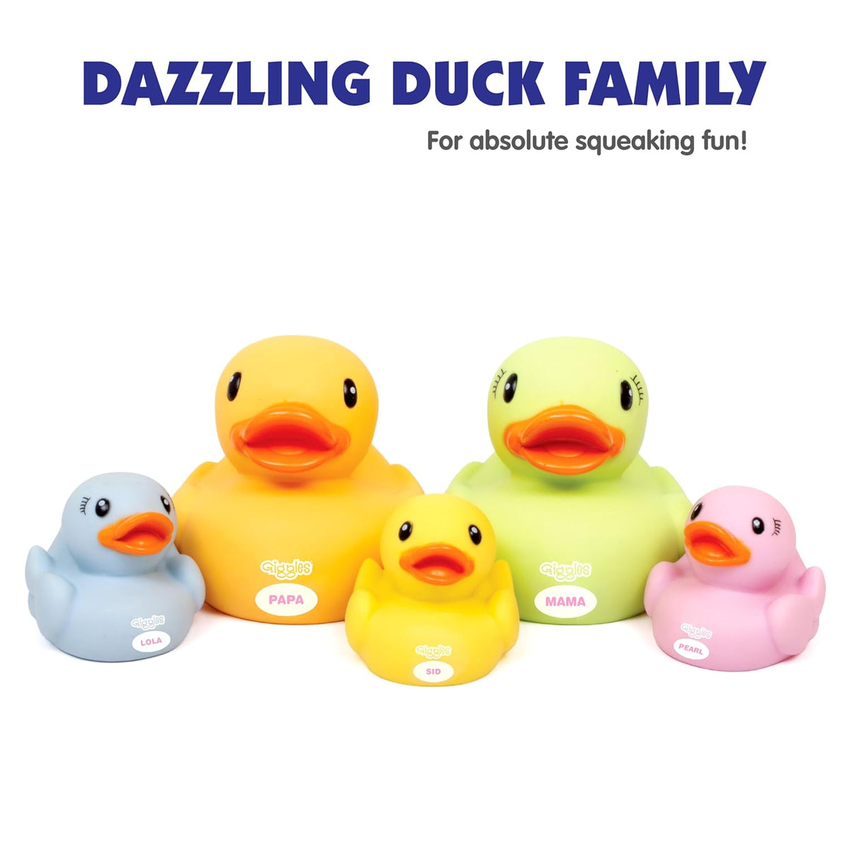 Giggles Dazzling Duck Family Squeakers Pack of 5 Multicolour