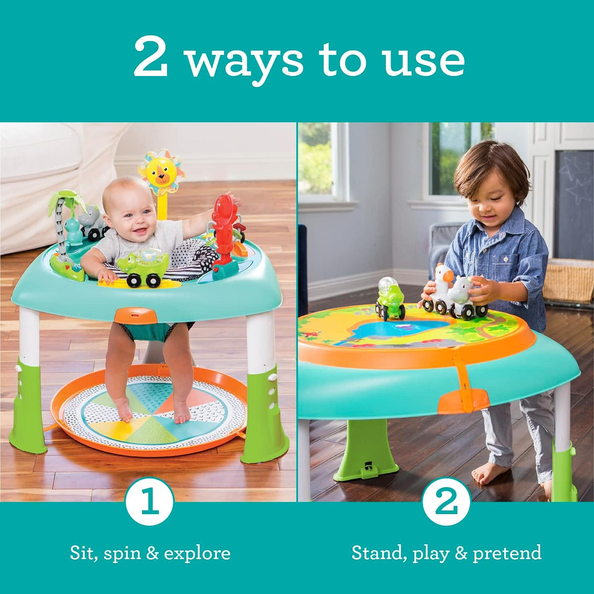 Infantino 2-in-1 Sit, Spin & Stand Entertainer & Activity Table 4M–5Y – Multicolor