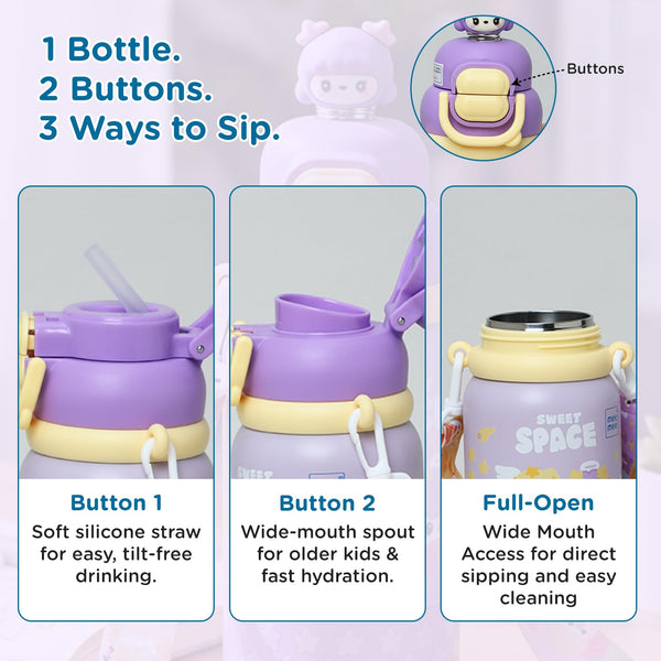 Mee Mee Oasis Sip Kids Water Bottle 460ml – Purple