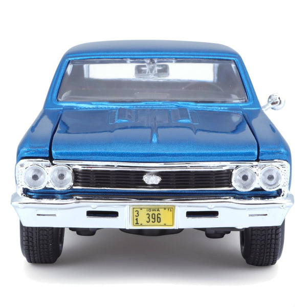 Maisto 1:24 1966 Chevrolet Chevelle SS 396 Blue Diecast Alloy Scale Model Car
