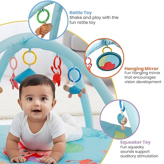 Nuluv Mermaid’s Cove Playgym for Babies, Soft Baby Play With Hanging Toy