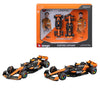 Bburago 1:43 McLaren MCL38 Miami GP 2024 F1 Twin Pack – Norris #4 & Piastri #81