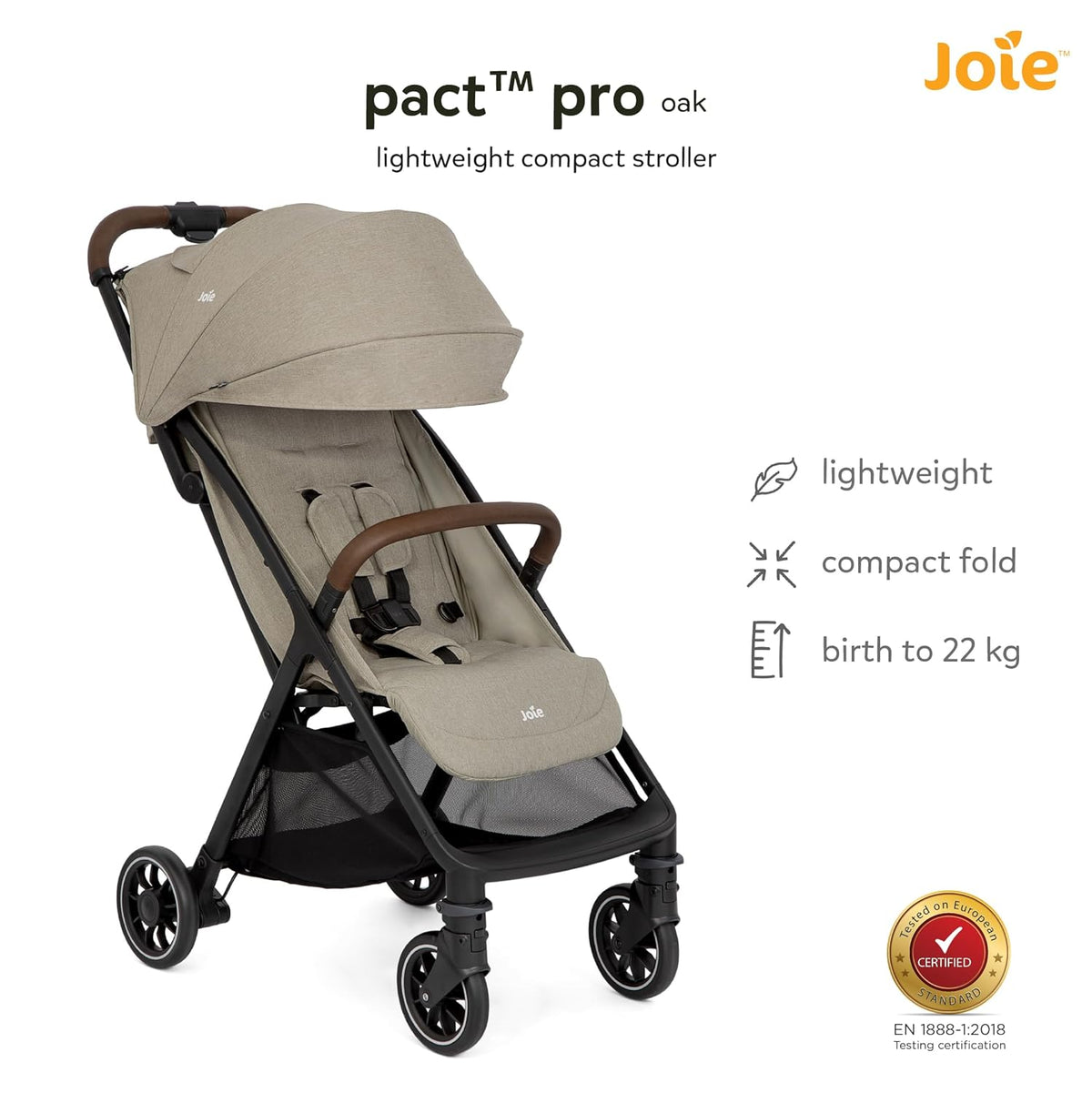 Joie Pact™ Pro Lightweight Compact Stroller – Oak