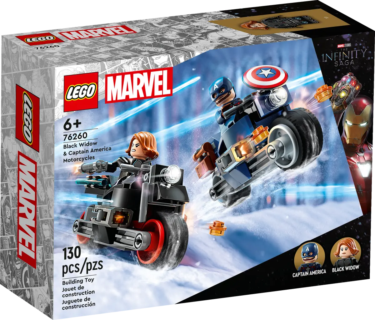 Lego Marvel 76260 Black Widow & Captain America Motorcycles 6+