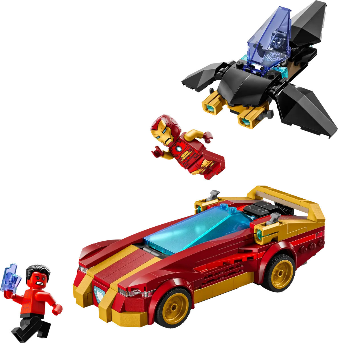 LEGO Marvel Iron Man Car & Black Panther vs. Red Hulk 295 Pieces Multicolour