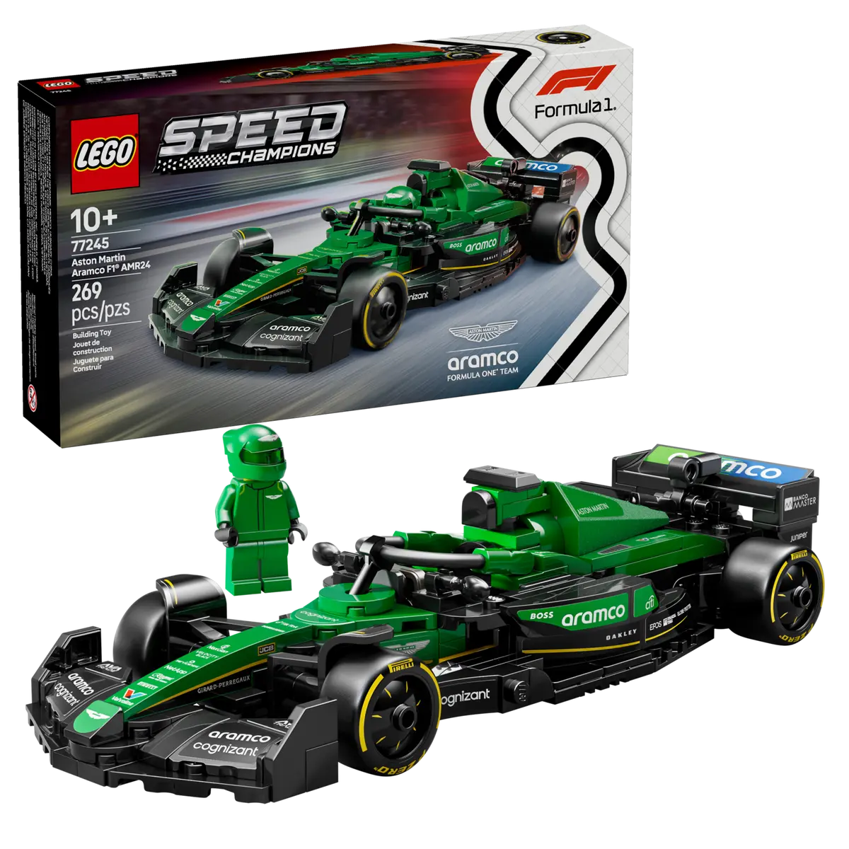 LEGO Speed Champions Aston Martin Aramco F1® AMR24 Race Car 269 Pieces Multicolour