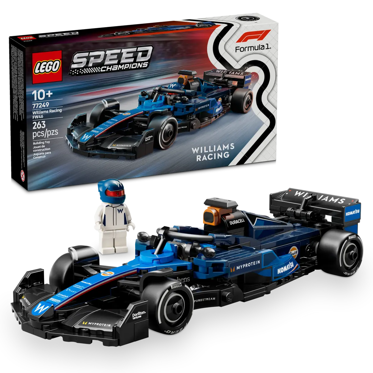 LEGO Speed Champions Williams Racing FW46 F1 Race Car 263 Pieces Multicolour