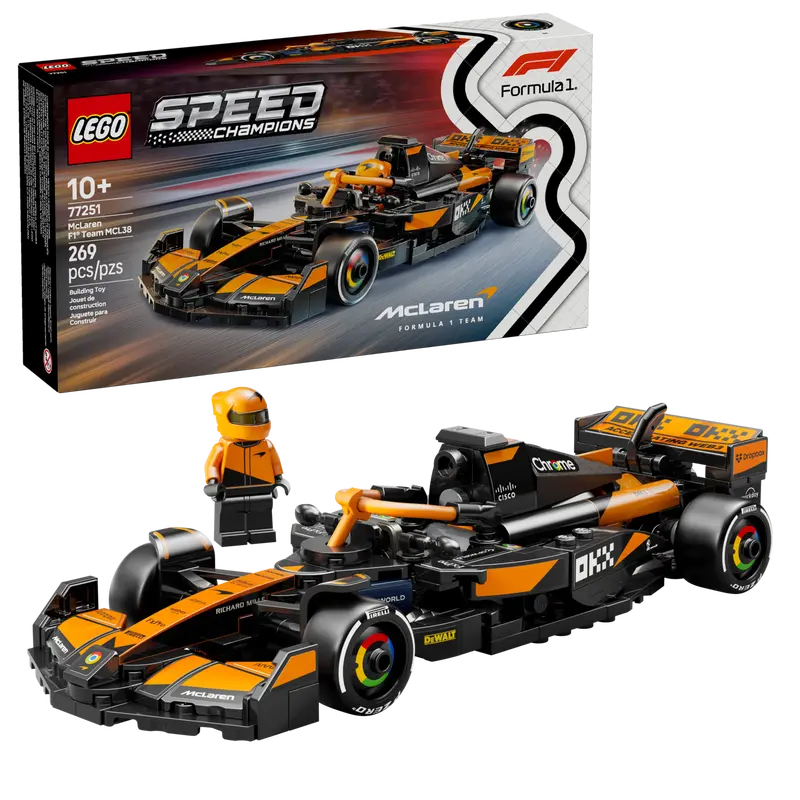 LEGO Speed Champions McLaren F1 Team MCL38 Race Car 269 Pieces Multicolour