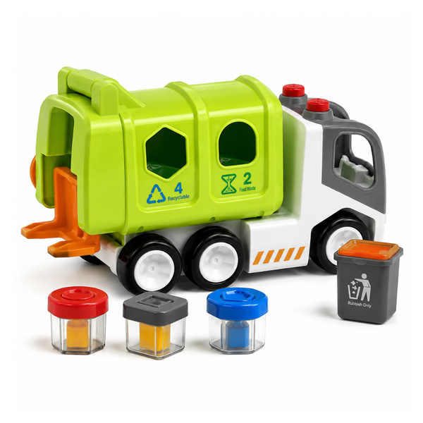 Hola Recycling Truck with Waste Sorting Bins Multicolor