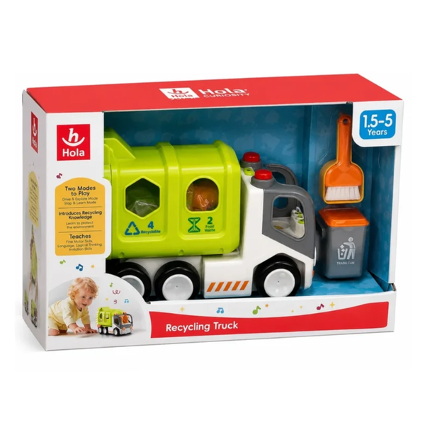 Hola Recycling Truck with Waste Sorting Bins Multicolor