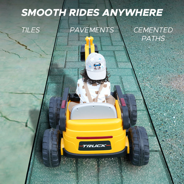 E-motorad Formula Fun Mini Excavator Ride-On - Yellow