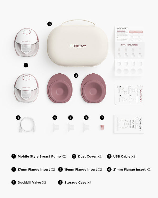 Momcozy Mobile Style™ M6 Double Hands-Free Slim Breast Pump 24mm Pink