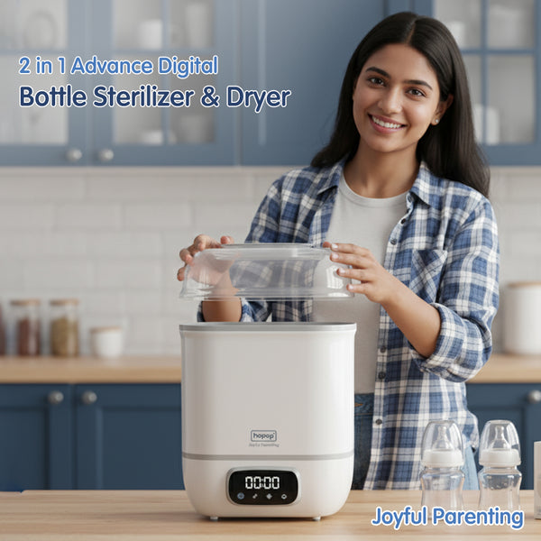 Hopop 2 in 1 Advanced Digital Baby Bottle Sterilizer & Dryer