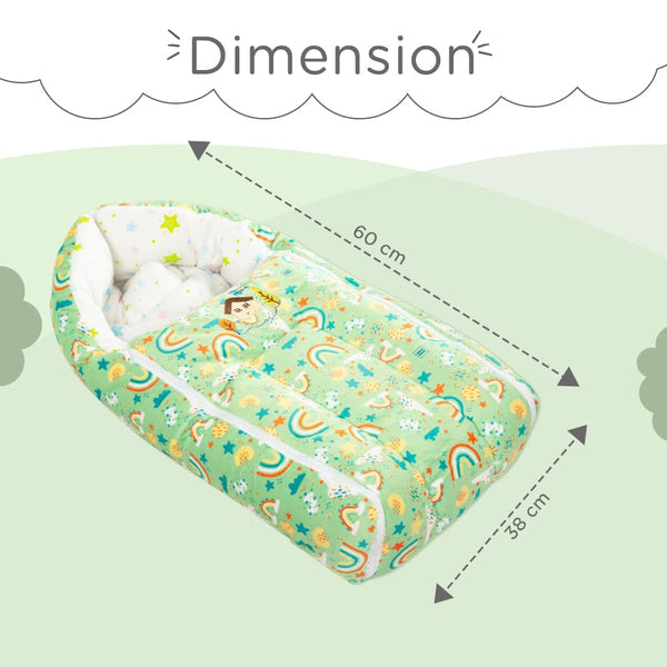 Mee Mee 3-in-1 Baby Carry Nest Sleeping Bag & Mattress 0–6M – Green