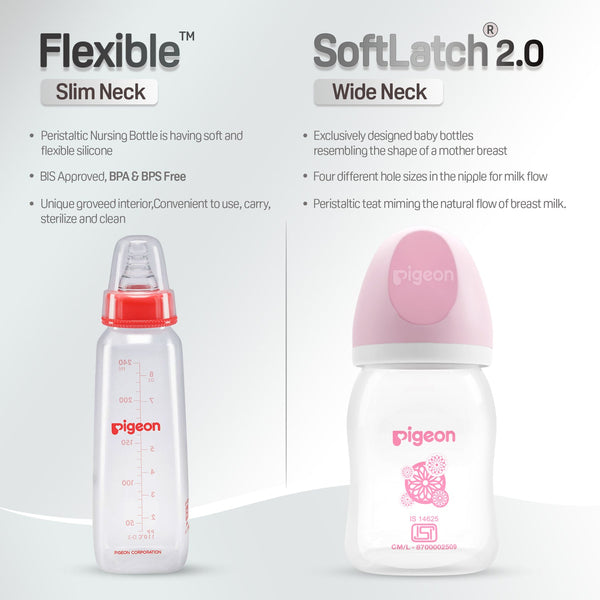 Pigeon Softlatch 2.0 Nursing bottle 160ml - Pink