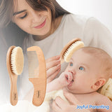 Hopop Natural Bristle Baby Wooden Brush & Comb Set 0M+