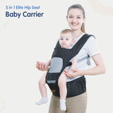 Hopop Elite 5-in-1 Hip Seat Baby Carrier 4-36 Months Black