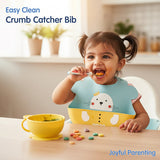 Hopop Easy Clean Waterproof Silicone Bib with Crumb Catcher 6M+ Assorted Print